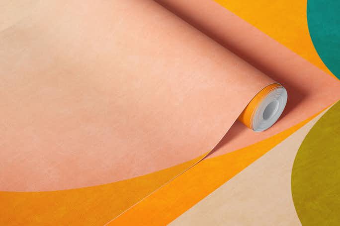 sunny round shapeswallpaper roll