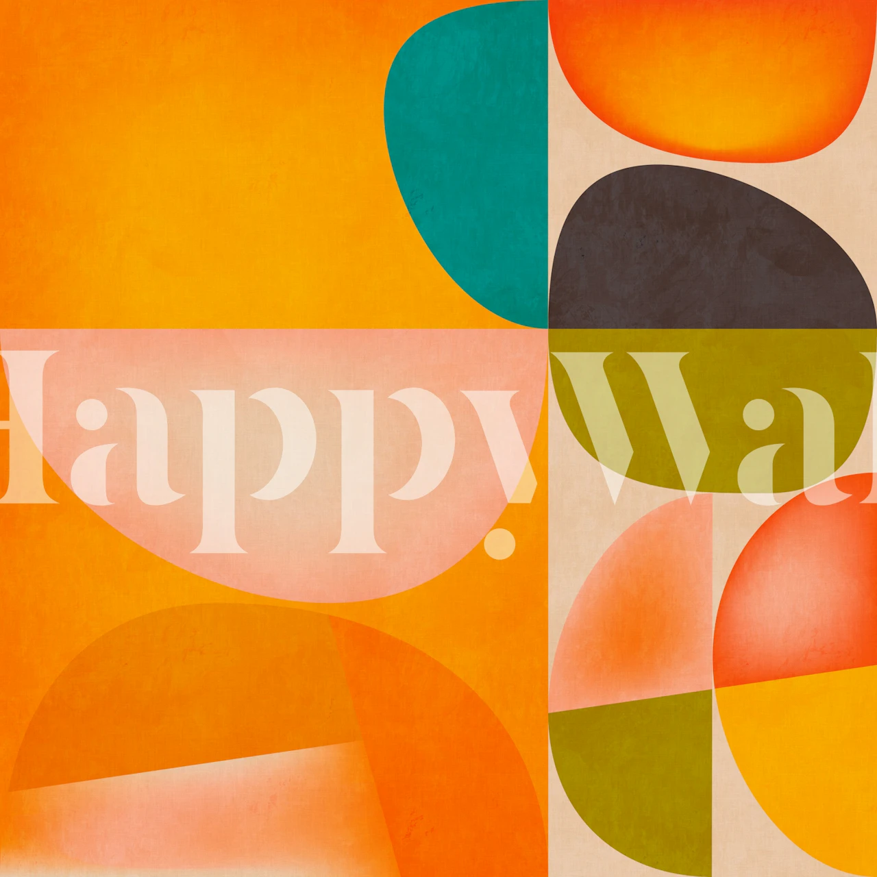 Tapeta Sunny round shapes u sobi