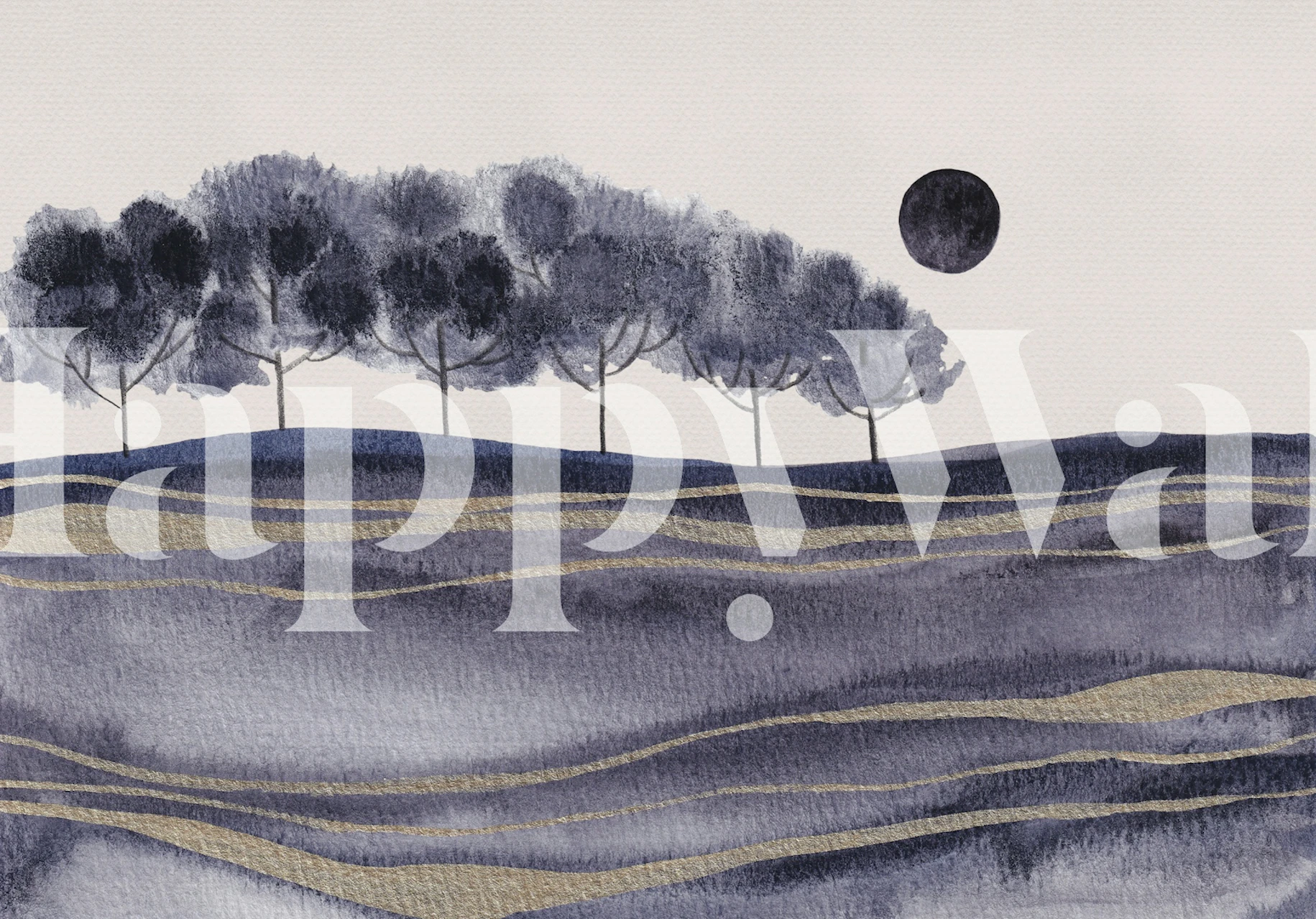 Watercolor Abstract Landscape tapet i et rom