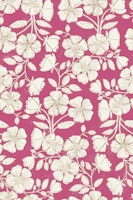 Wild Rose Block Print Floral on cerise pink papiers peint
