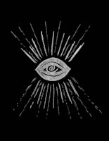 Evil Eye Silver on Black 1 tapete