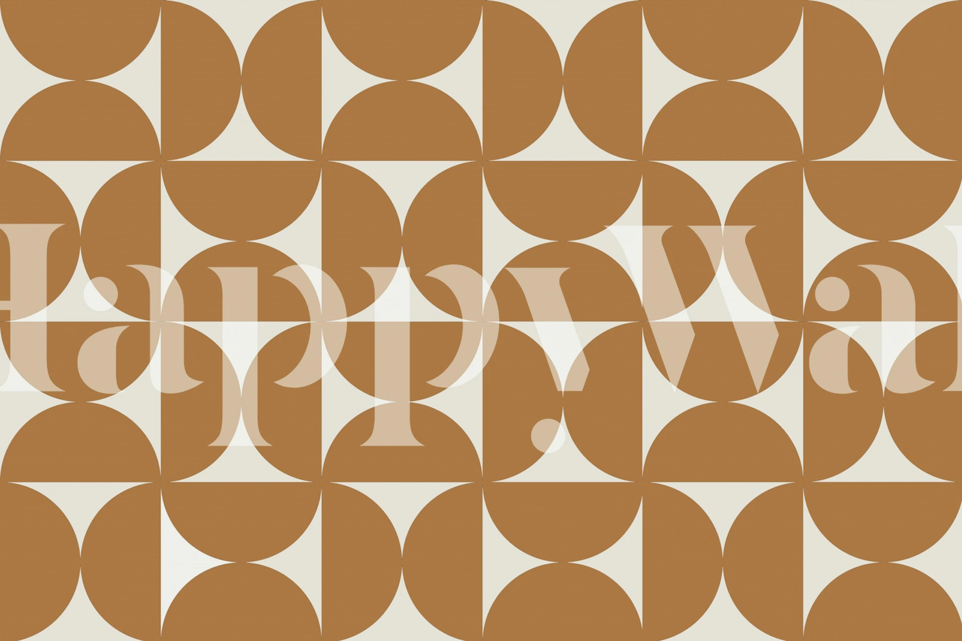 Geometric brown and white pattern wallpaper
