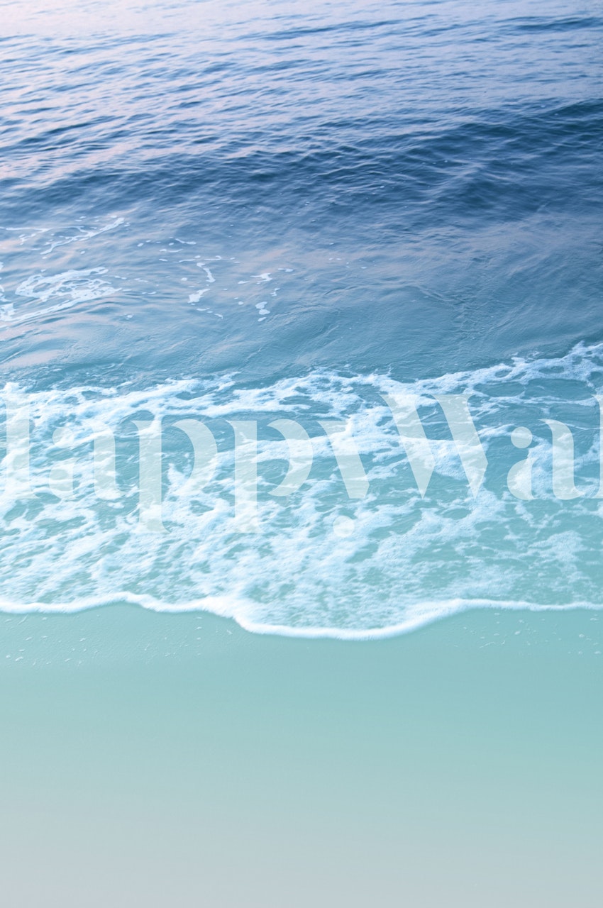 Turquoise ocean waves with white foam abstract wallpaper