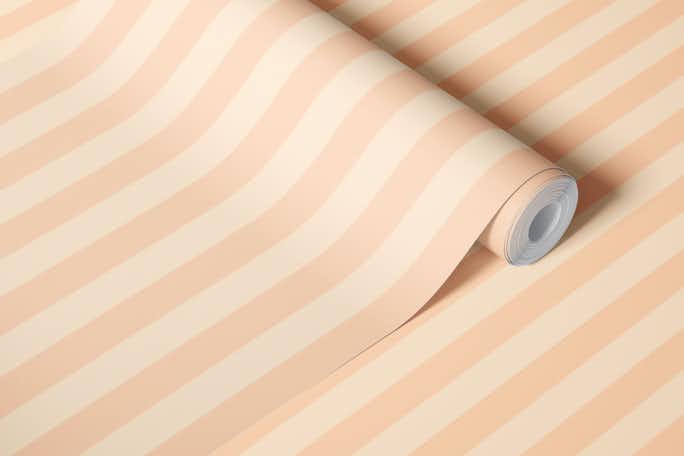 Peach Fuzz stripeswallpaper roll