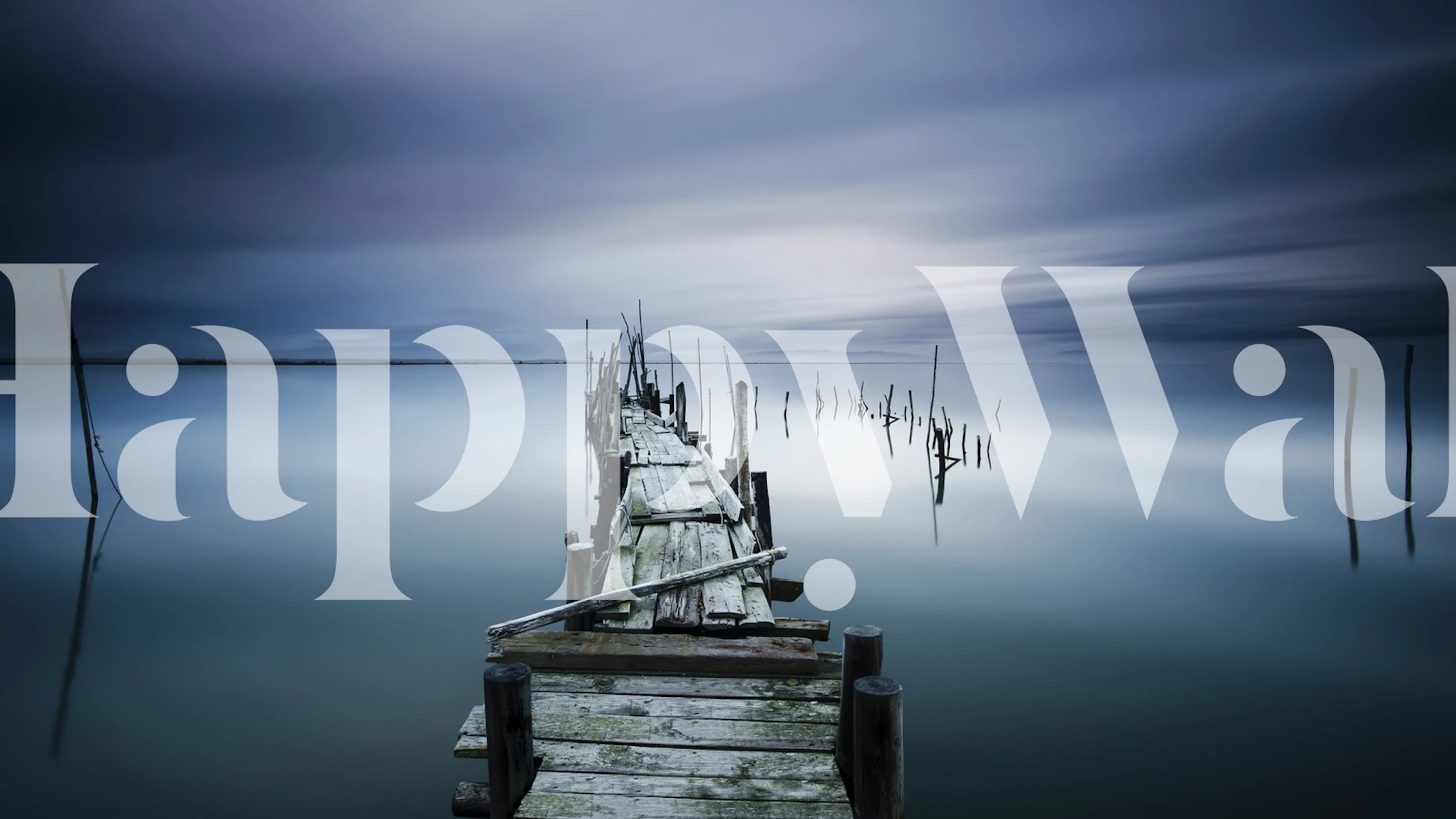 Timeless tapetdesign med stille vandscene