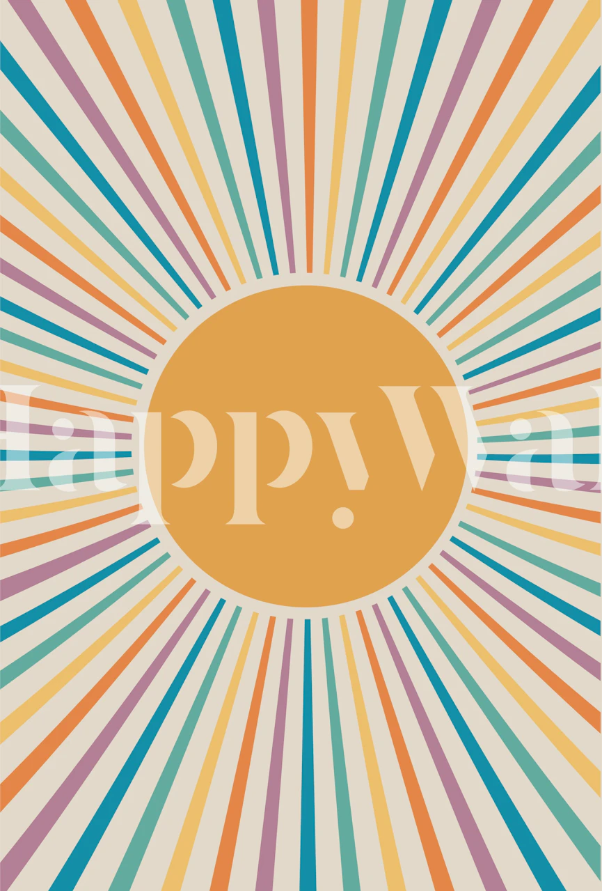 Retro Sun Vibrant Summer Design auf Tapete