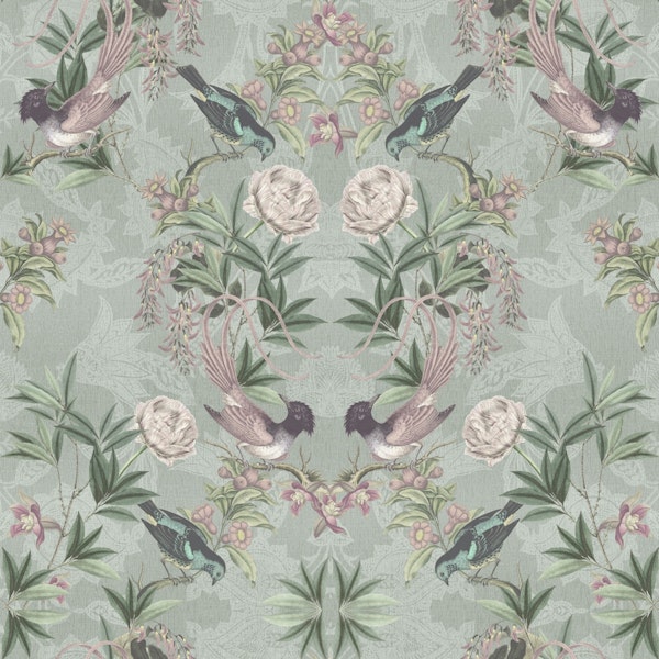 Heritage birds and floral damask