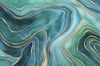 Marble Reverie Teal Gold tapete