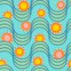 RISE AND SHINE Retro Rising Sun Waves - Blue