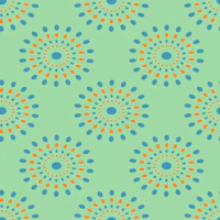 SPLASH Retro Mid-Century Abstract Dots Green wallpaper