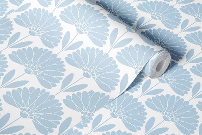 Daisy - Air Blue and White 1 - Mediumwallpaper roll