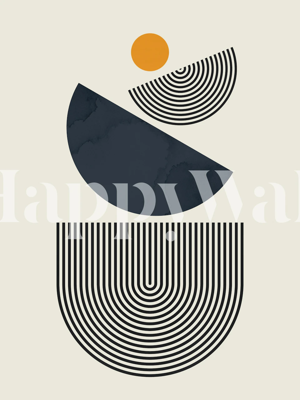 Watercolor circles tapet i et moderne rom