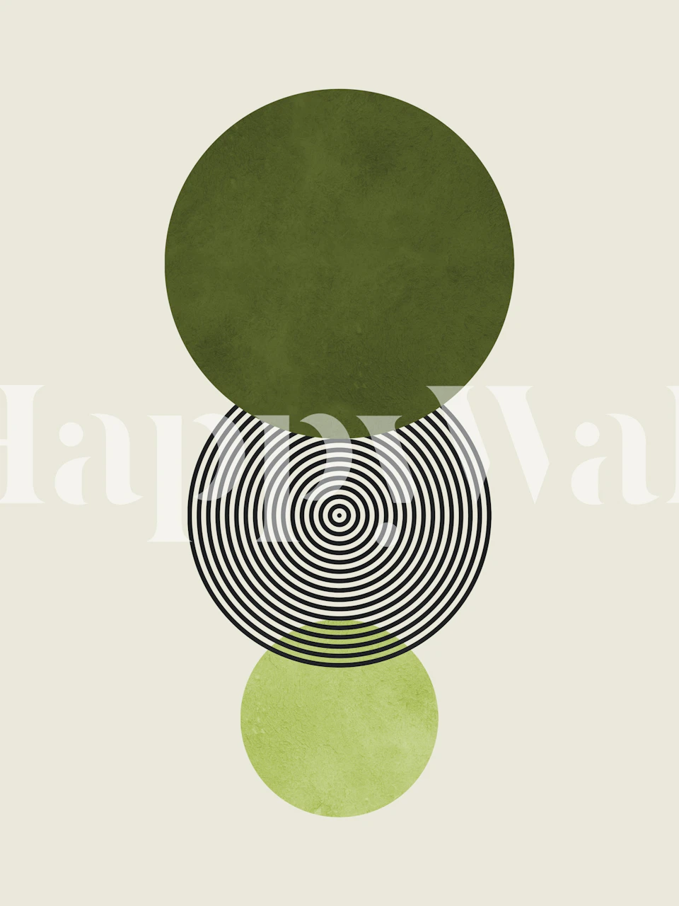 Watercolor circles wallpaper in a cozy room