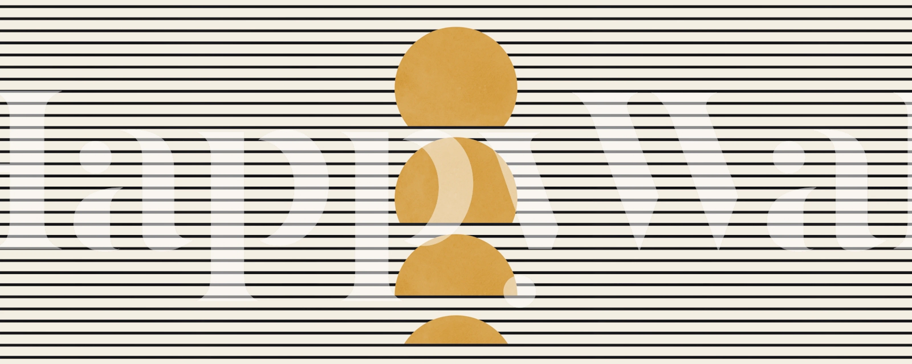 Abstract minimalist sunset wall mural with golden tones and horizontal lines