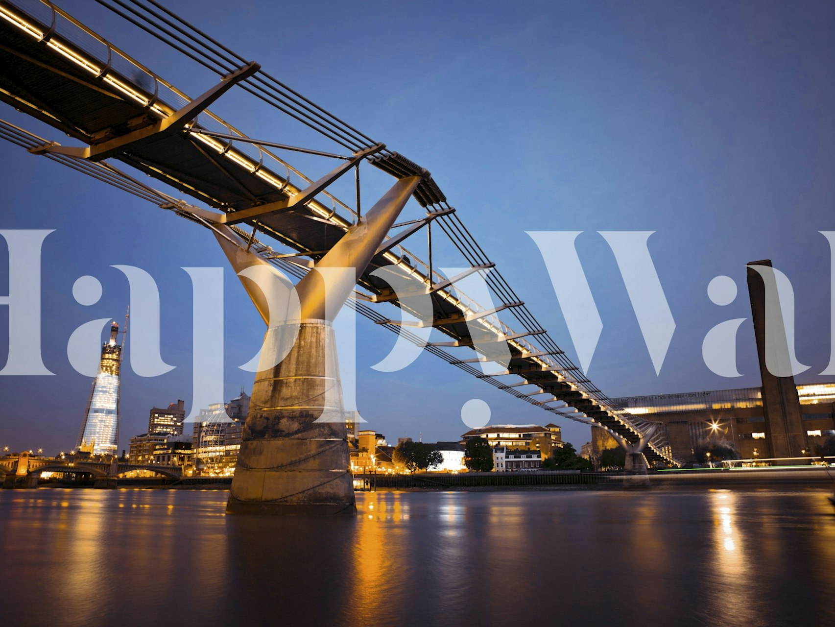 Blue geometric shapes and lines modern wallpaper