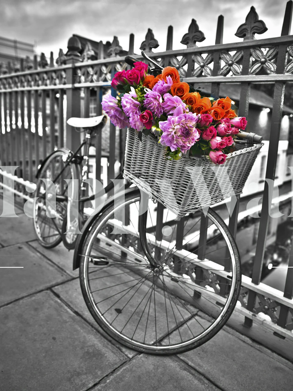Floral Ride wallpaper featuring a bicycle with flowers