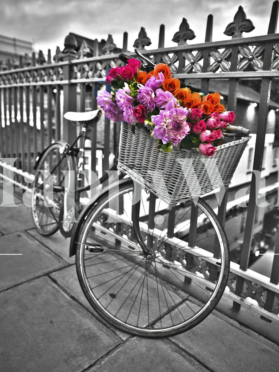 Floral Ride tapet med en cykel og blomster