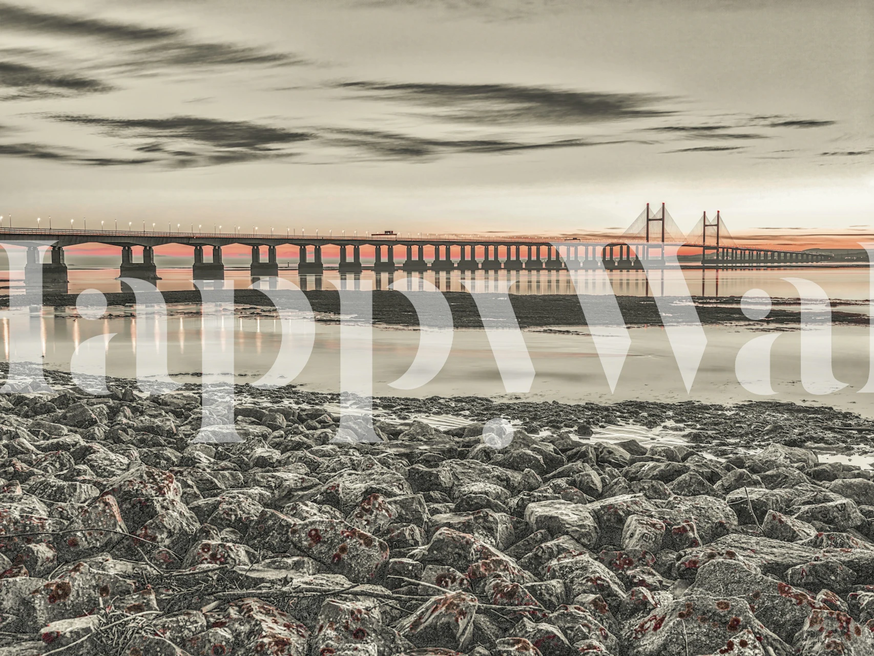 Severn Bridge wallpaper design in a room