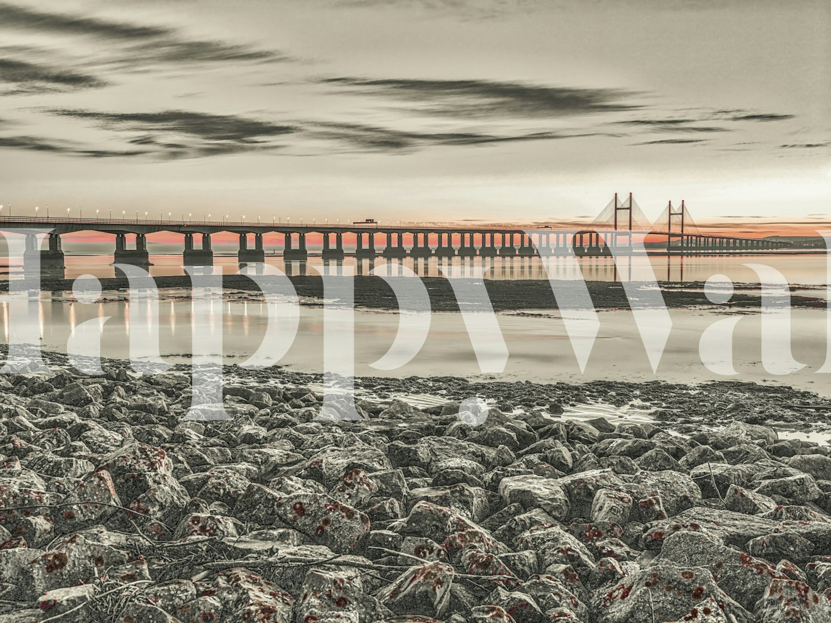 Severn Bridge tapetdesign i ett rum