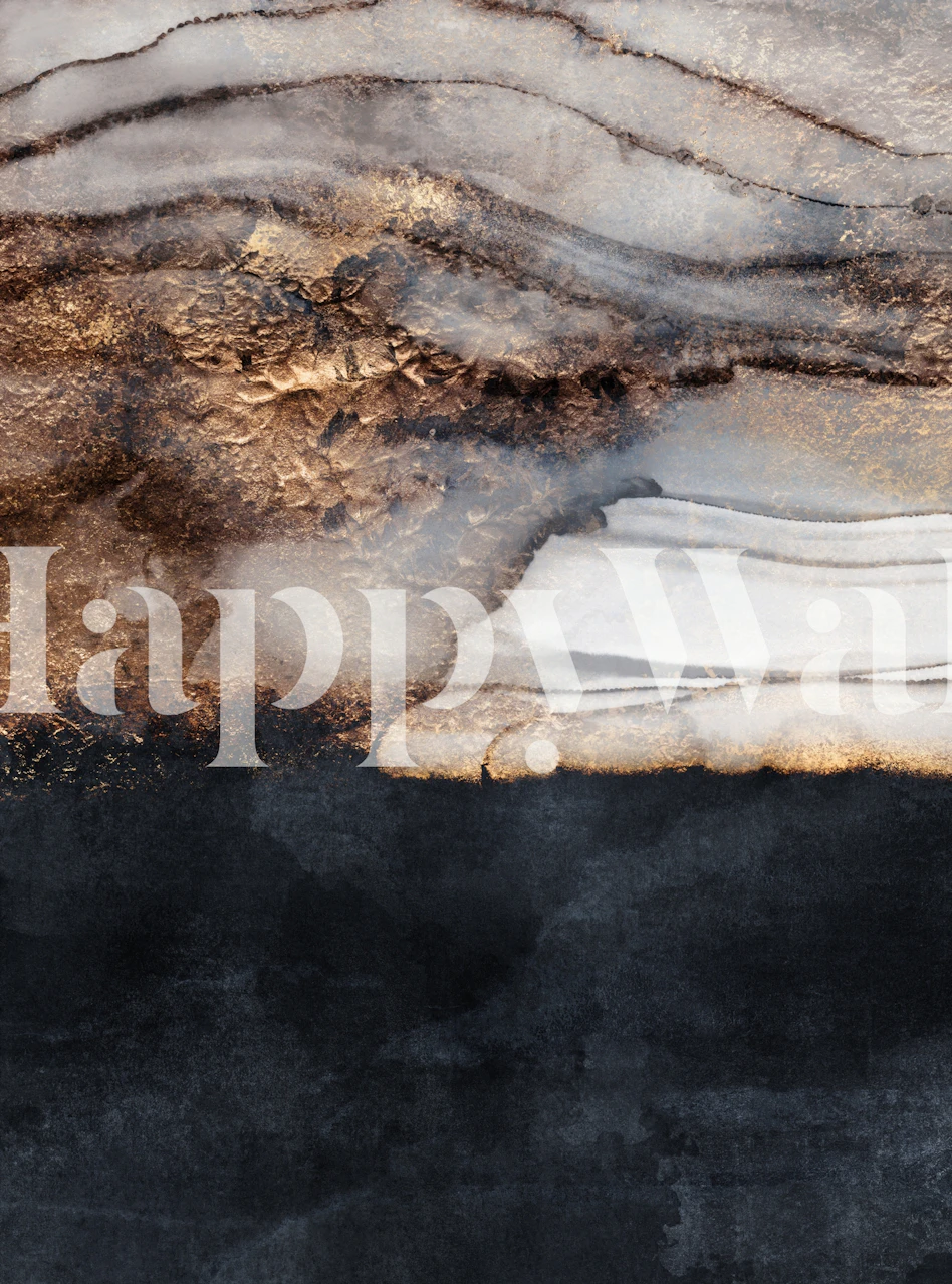 Abstract black and gold marble wallpaper design