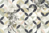 Modern Bauhaus with Ink Painted Bamboo tapet