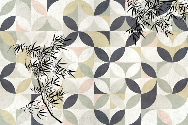 Modern Bauhaus with Ink Painted Bamboo