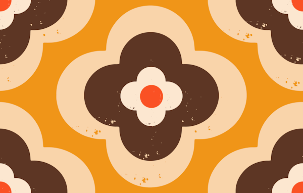 Mod Retro Daisy Marigold - Mid Century Floral