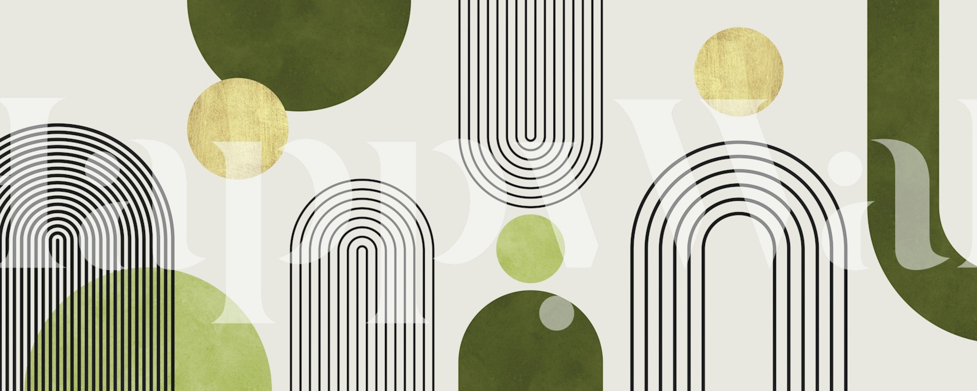 Watercolor circles 8 papel tapiz en una habitación