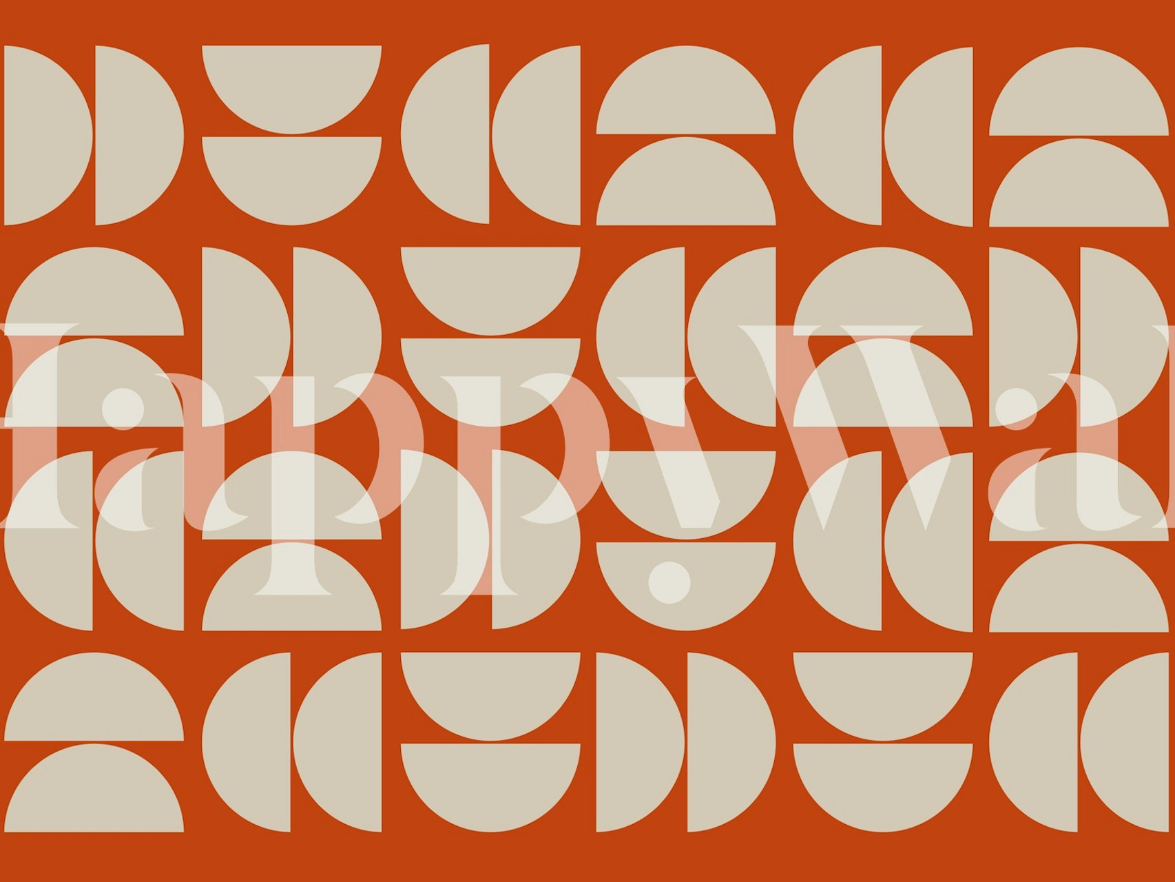 Mid Century Bauhaus Red wallpaper design