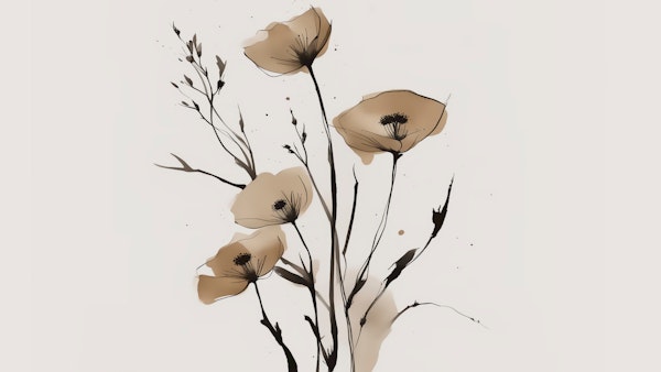 Japandi Wildflower Art