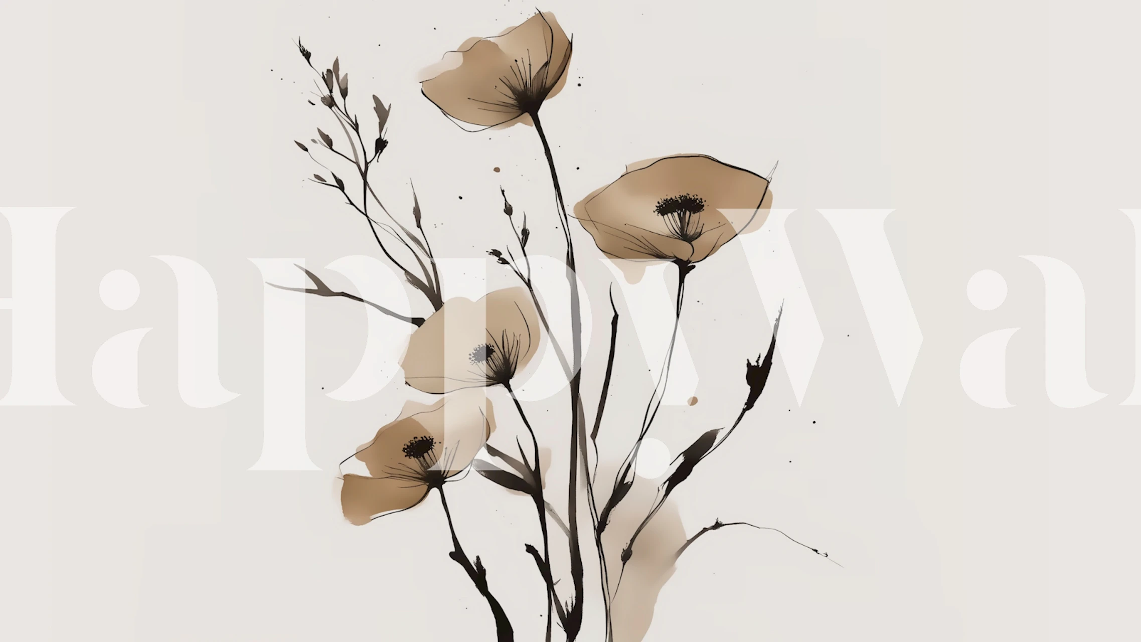 Tapeta Japandi wildflower v místnosti