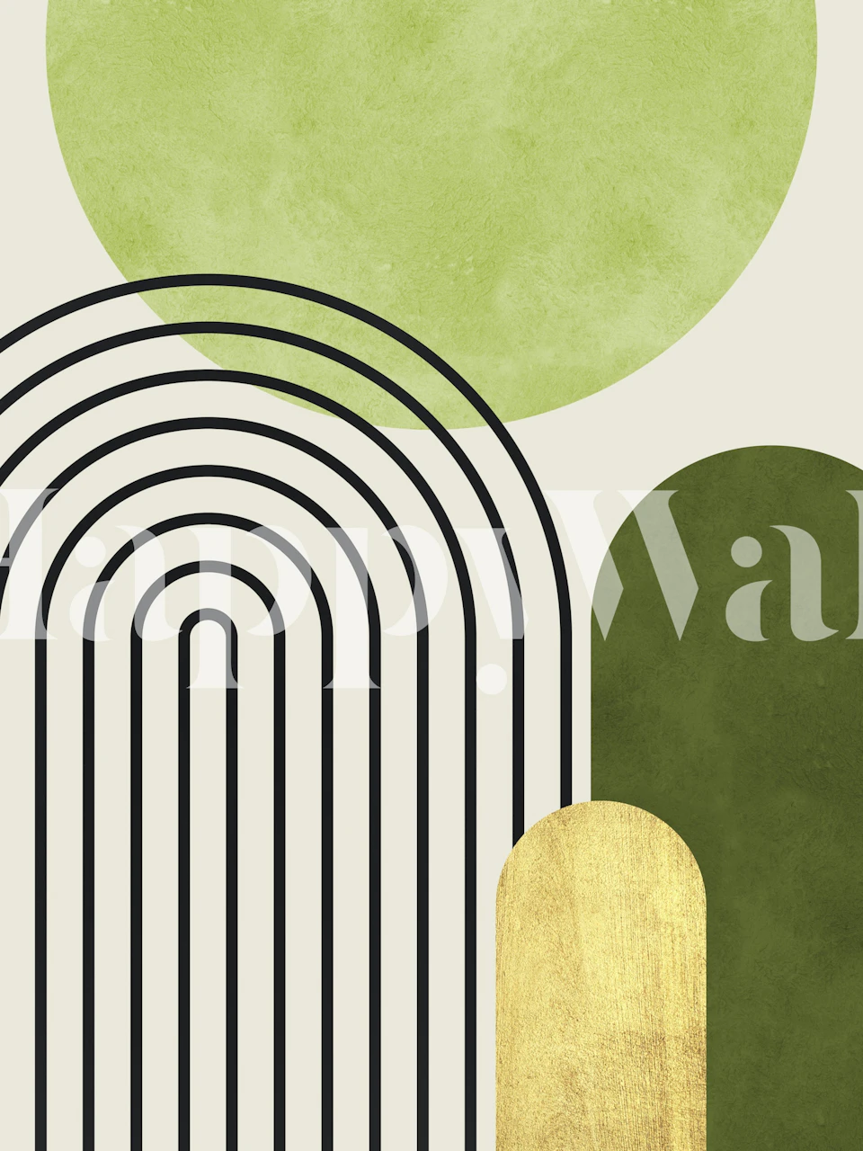 Tapeta Watercolor circles v moderním pokoji