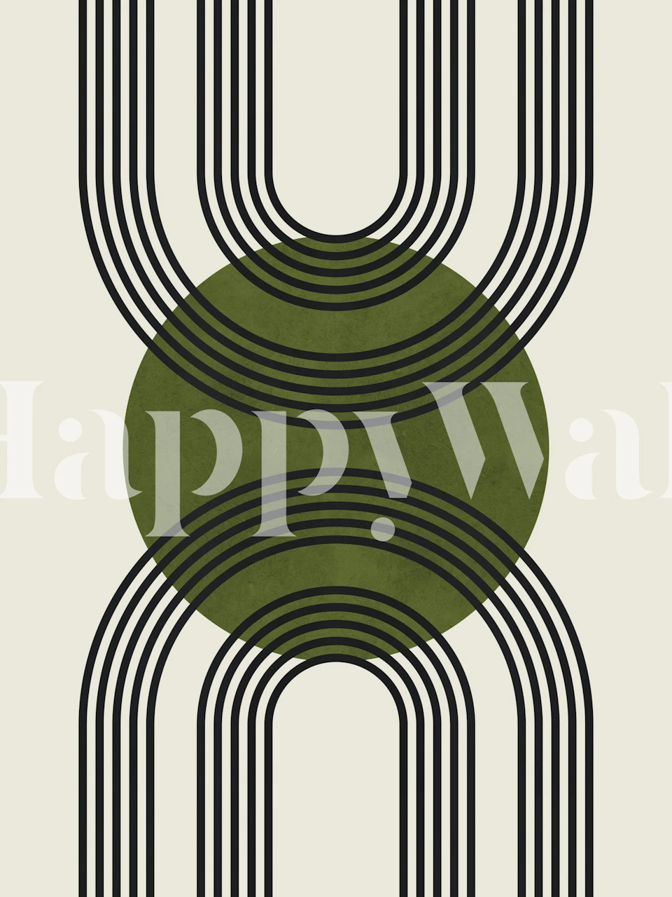 Green and black abstract geometric wallpaper design.