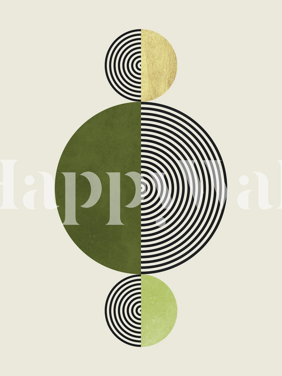 Watercolor circles 19 tapet i et rom