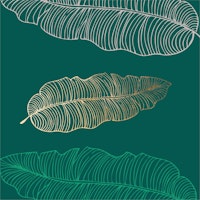 Moss Green Palm Leaves carta da parati