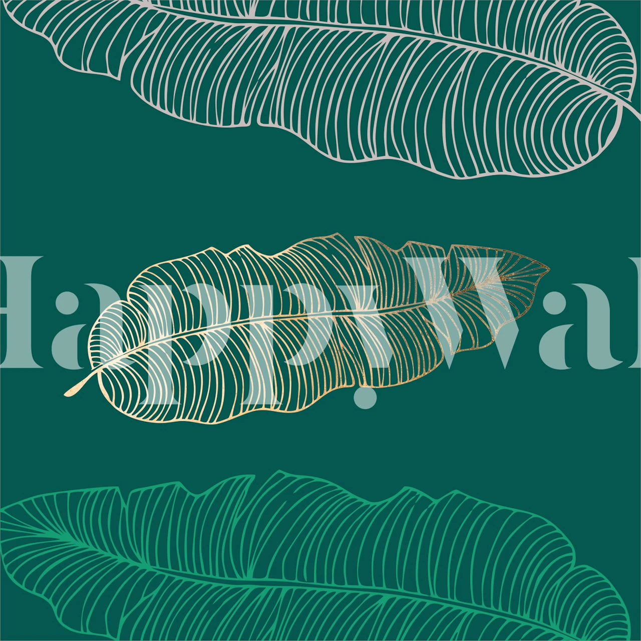 Fototapeta Moss Green Palm Leaves zobrazující vzor tropického listí