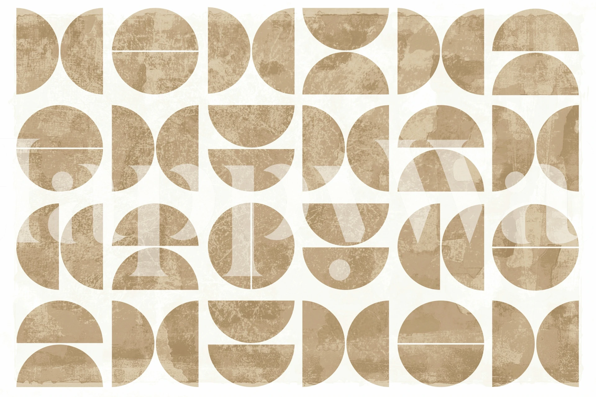 Neutral geometric patterns in soft beige tones wallpaper