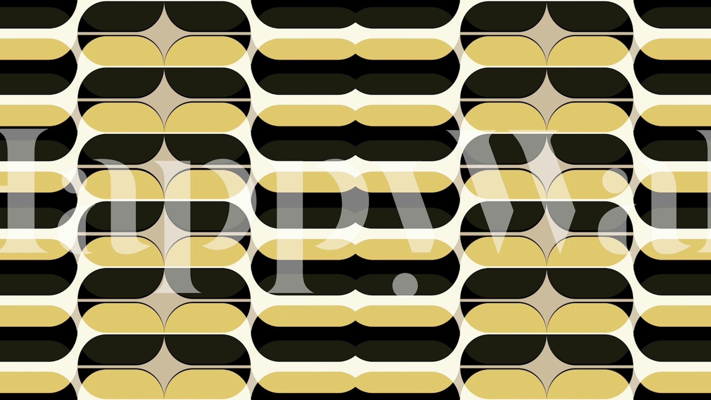 Modern Yellow Mid-Century Geometric Wall Mural Design