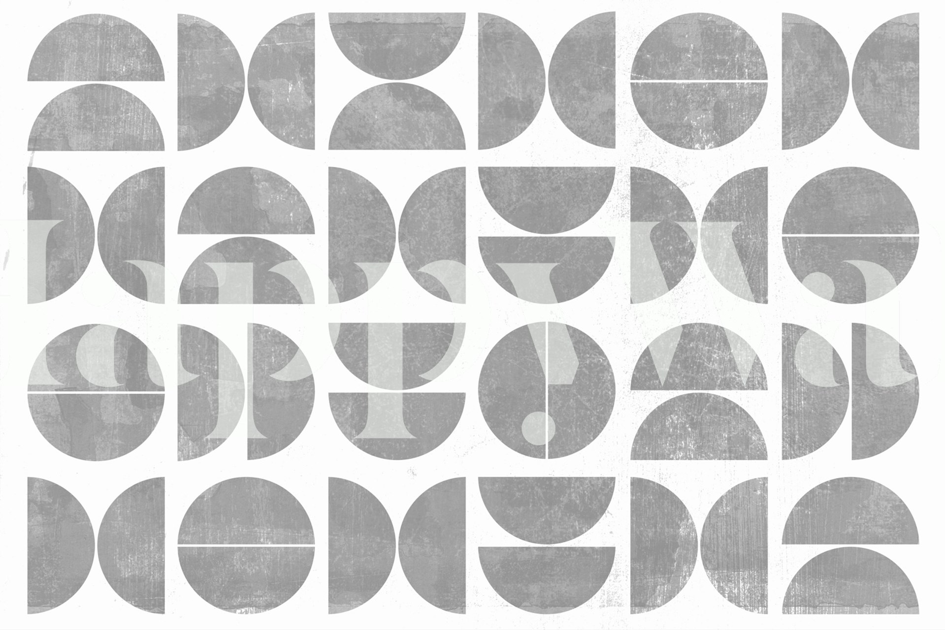 Grey geometric shapes in circular patterns wallpaper