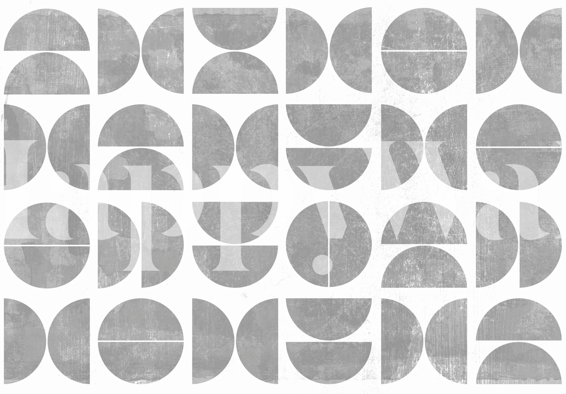 Grey geometric shapes in circular patterns wallpaper