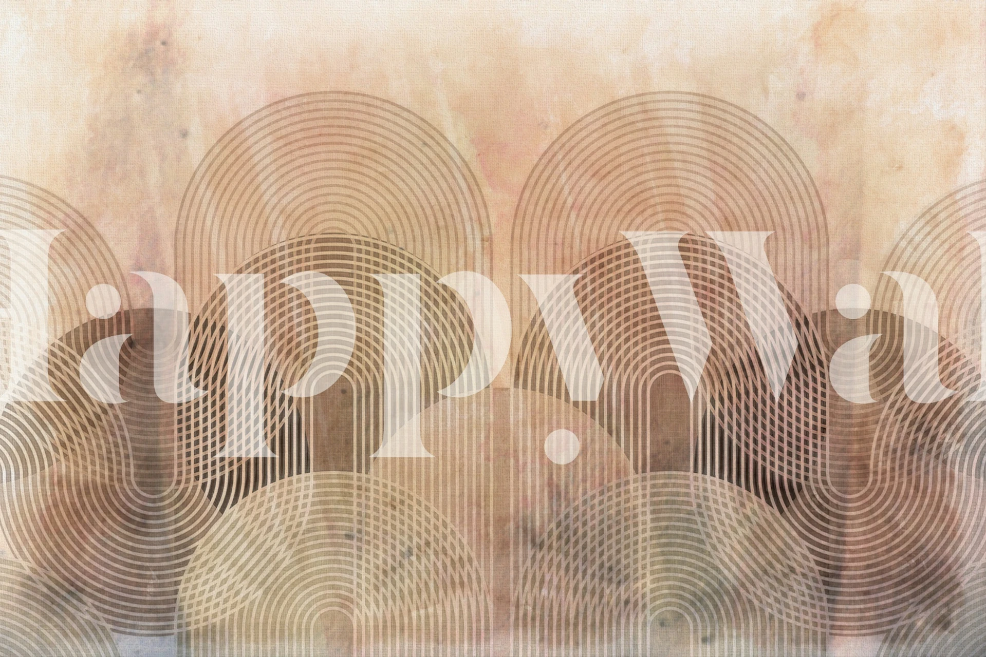 Curvy Lines Bauhaus Cascade wall mural with earth tones and abstract pattern