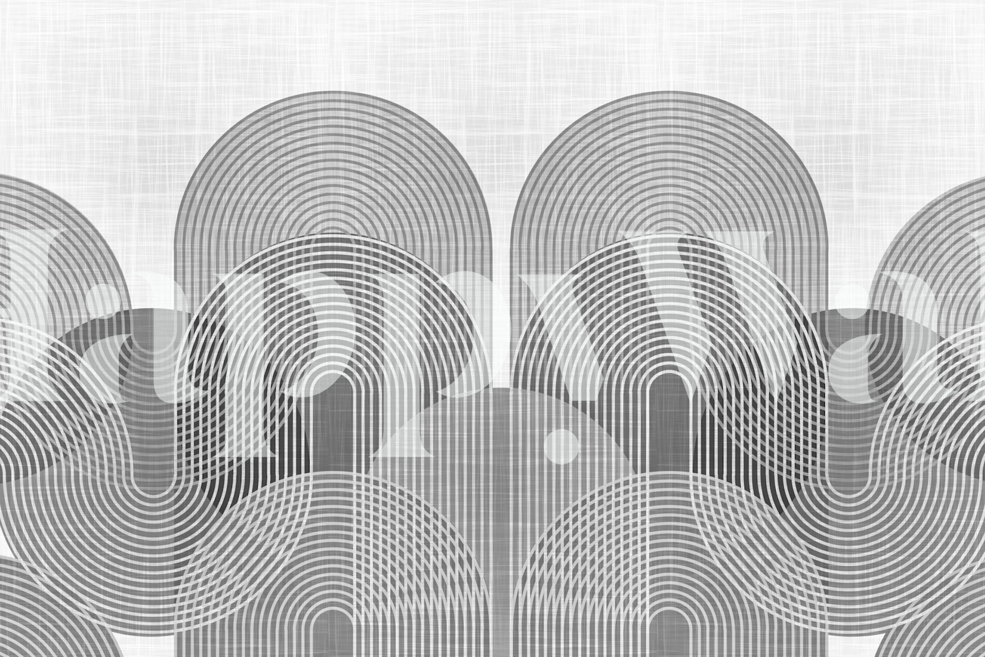 Geometric curved lines in shades of grey wallpaper
