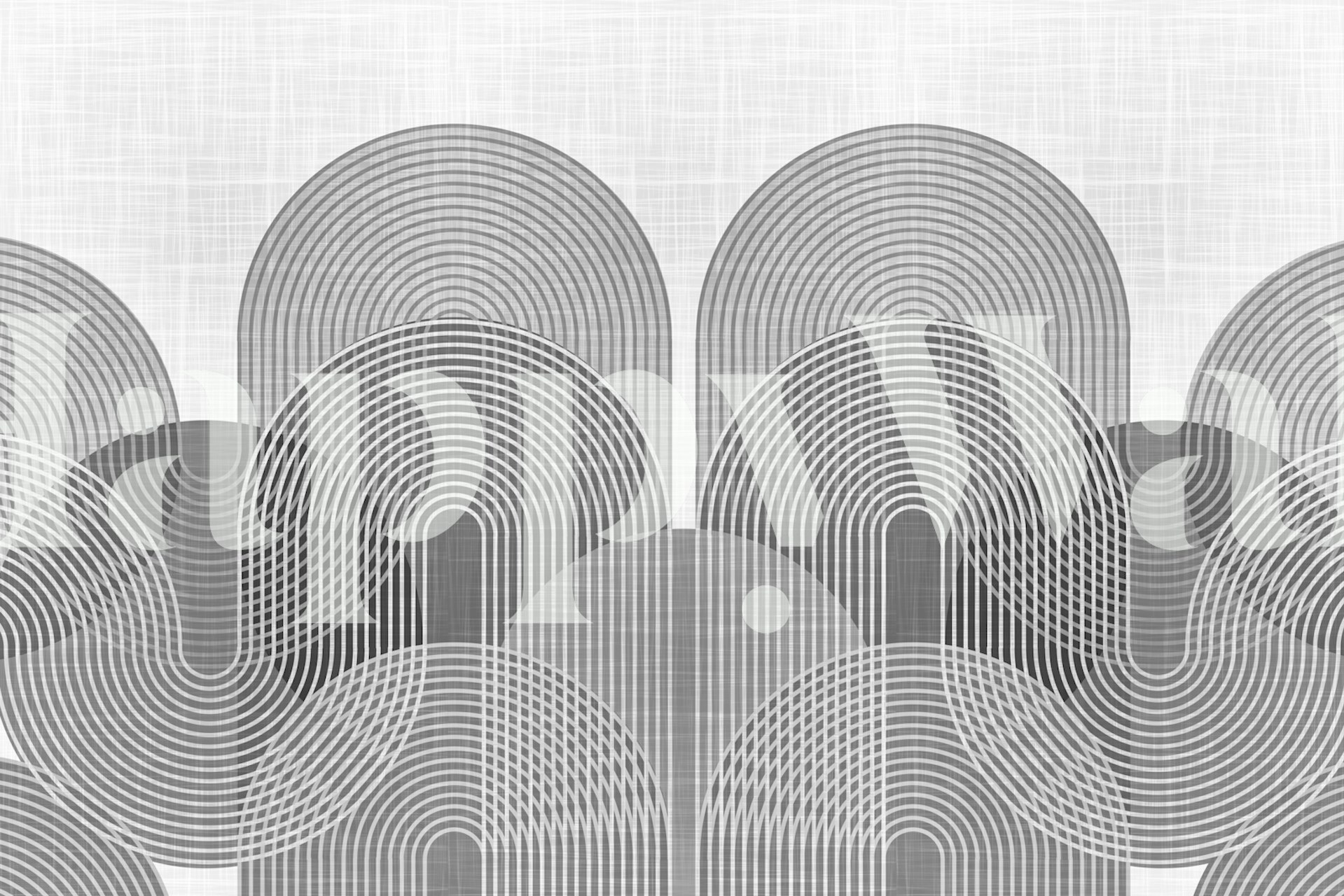 Geometric curved lines in shades of grey wallpaper