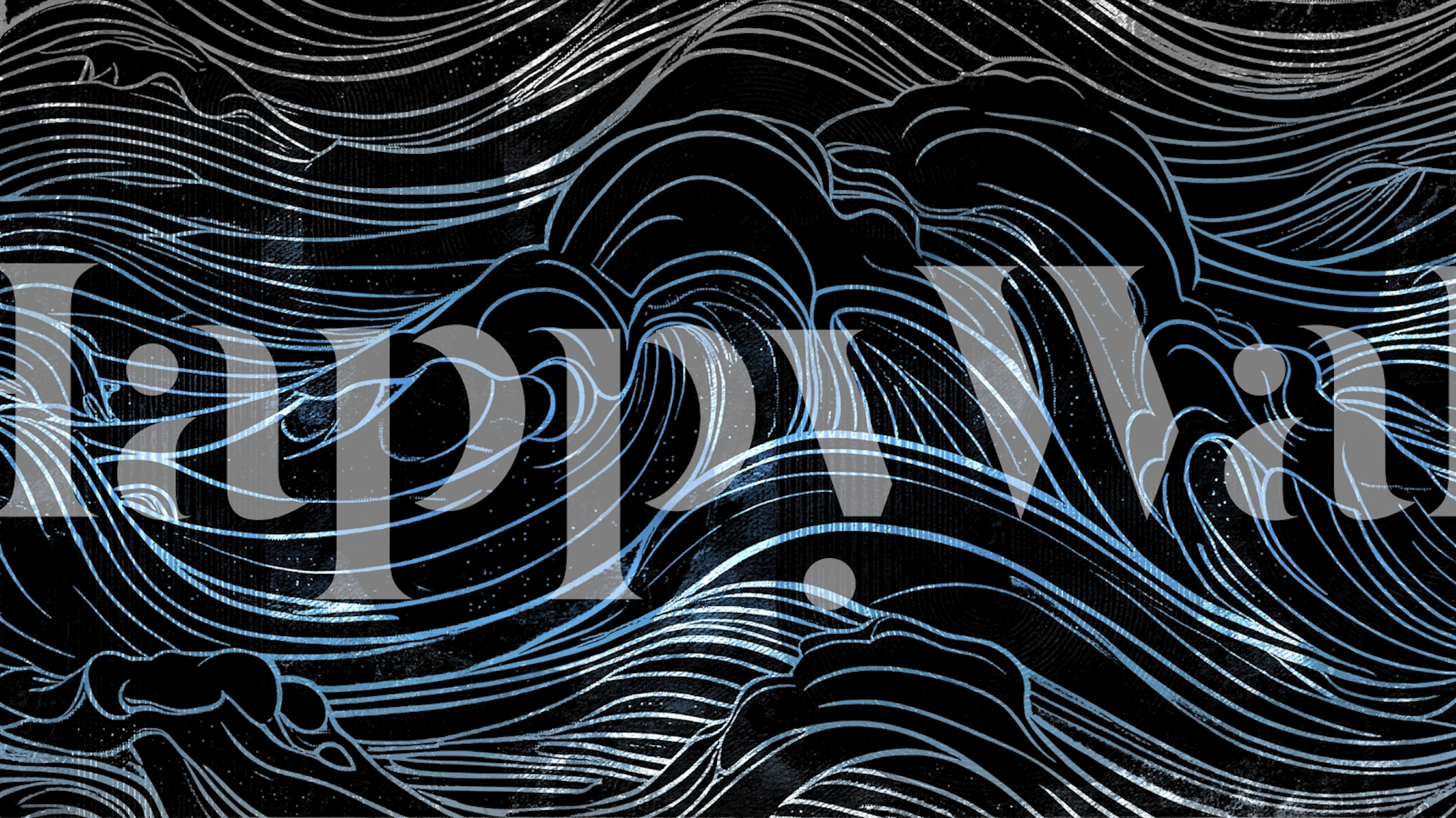 Blue and black wave pattern abstract wallpaper