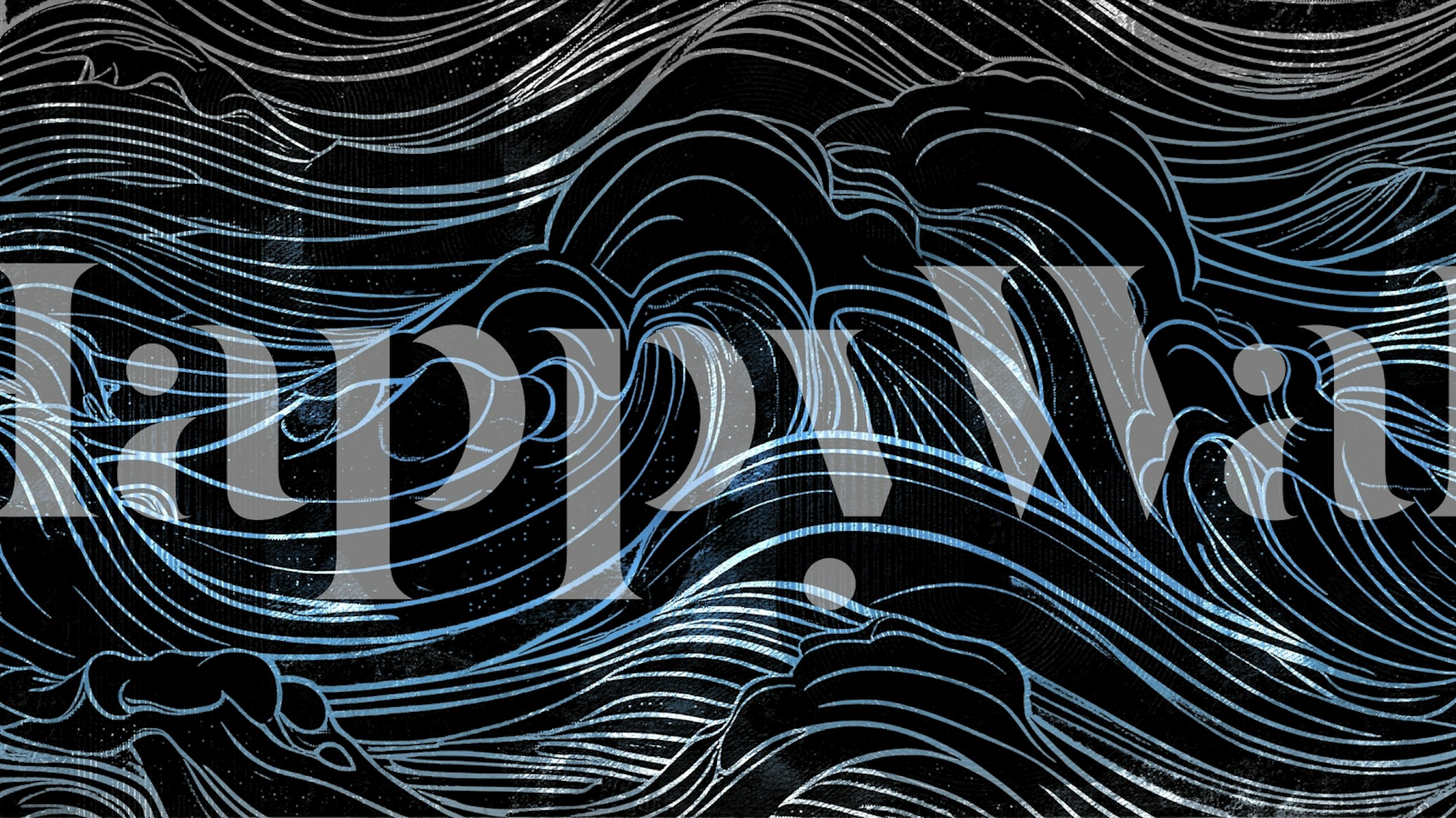 Blue and black wave pattern abstract wallpaper
