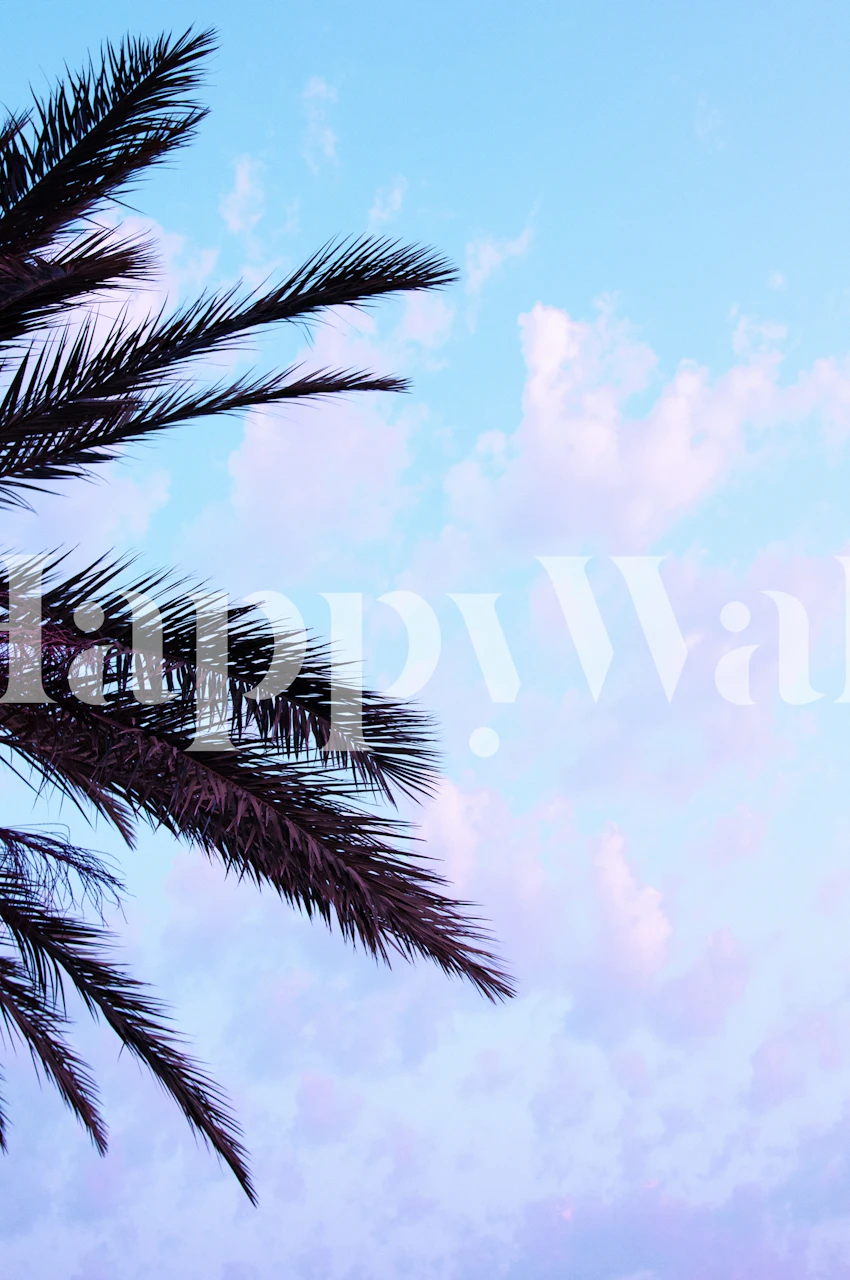 Palm Leaves og Pastel Clouds tapet i et rom