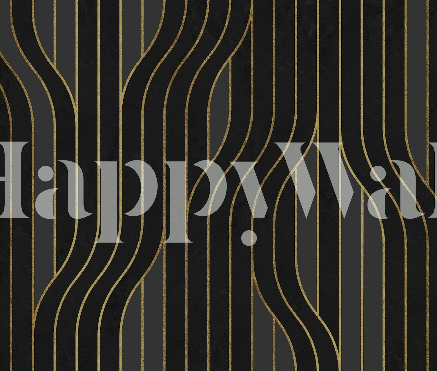 Abstract line art charcoal wallpaper in a room