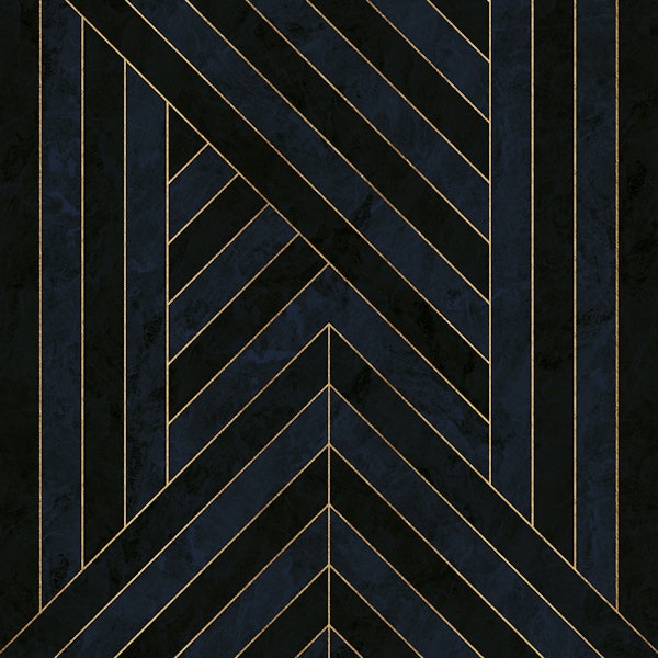 Navy Blue Luxury Line Art Mosaic
