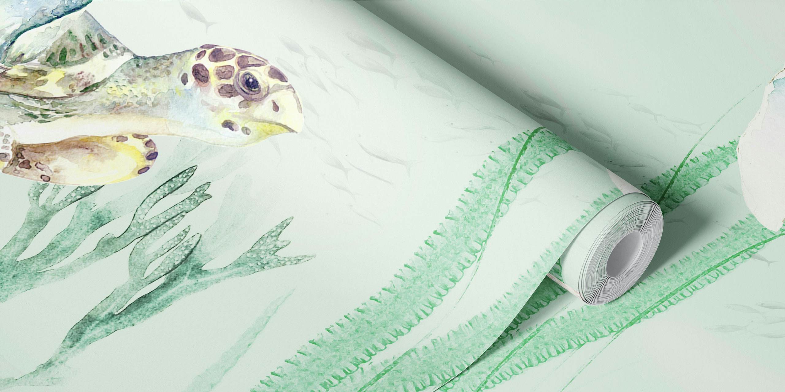 Fototapeta Aqua Adventures Mint se stylizovaným podmořským mořským životem