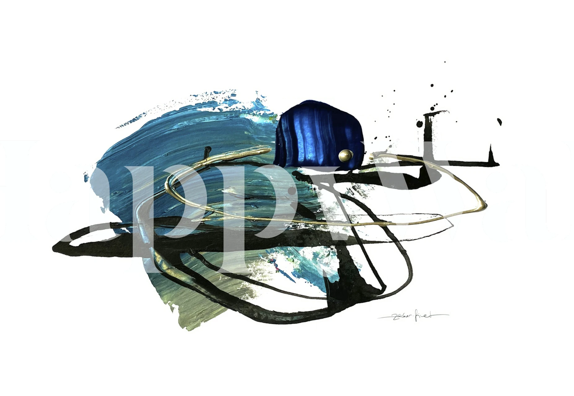 Abstract art wallpaper in a room